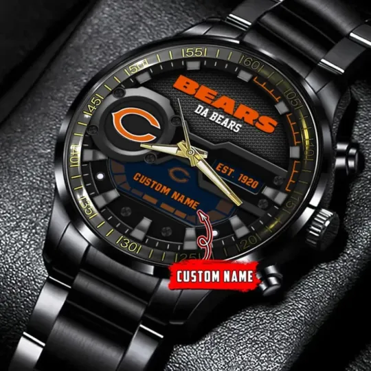 Discover Personalized Chicago Football Team Bearss Steel watch, unisex watch
