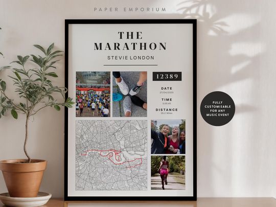 Discover Personalised Marathon Completion Map: Runner Gift, Commemorative Art