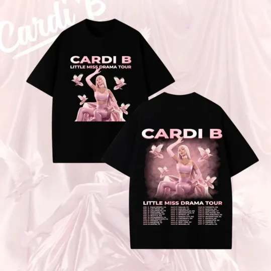 Discover Cardi B Inspired Little Miss Drama Tour 2026 Shirt  Vintage Rap Concert Tee  Am