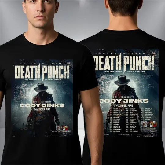 Discover Five Finger Death Punch 20th Anniversary World Tour 2026 Schedule T-Shirt