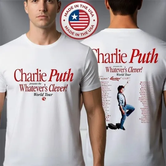 Discover Charlie Puth Exclusive Tee Whatever's Clever World Tour 2026 T-Shirt All Size