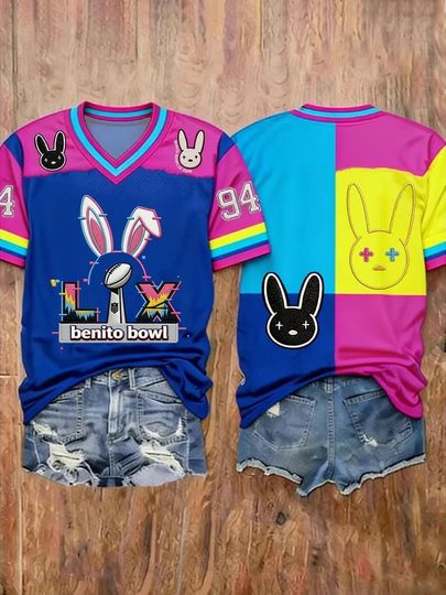Discover Bad Bunny Super Bowl Merch 2026, Benito Bowl Jersey T-Shirt, Women's Puerto Rican Football Apparel, Puerto Rico Sapo Concho Coqu Football