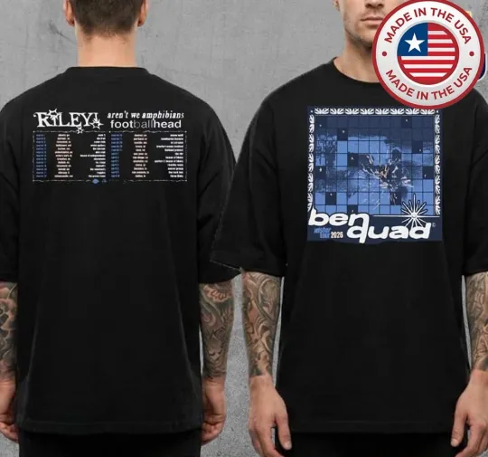 Ben Quad Wisher Tour 2026 Lineup Poster Midwest Emo Indie Rock Band T-Shirt