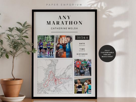 Discover Personalised Marathon Map Print: Custom Finisher Gift, Any Race or Belfast