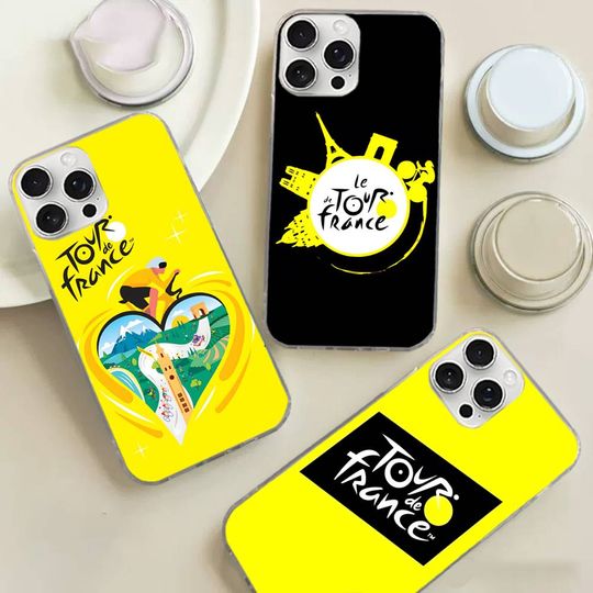 Discover Tour de France 2025 logo Satin Phone Case For IPhone 17 16 15 14 13 12 11 Pro Max Plus Cover