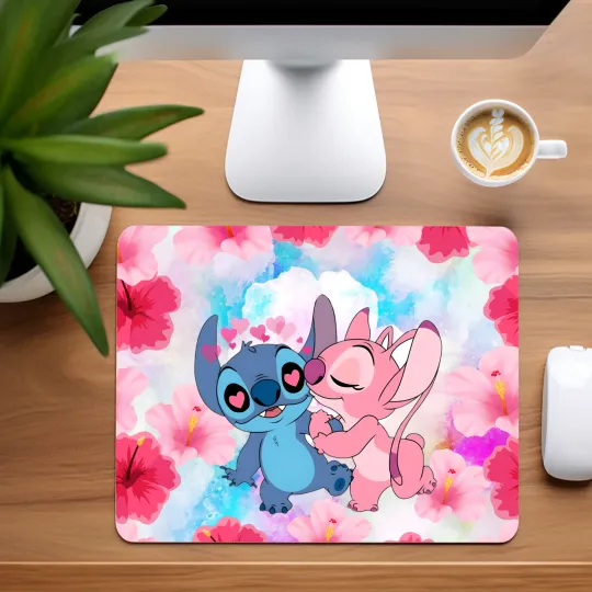 Stitch and Angel Mouse Pad for Home Office