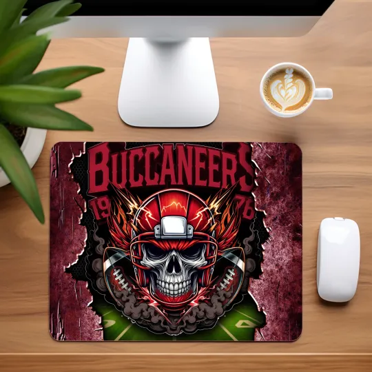 Discover Tampa Bay Buccaneers Skull Football Team Mouse Pad for Home Office