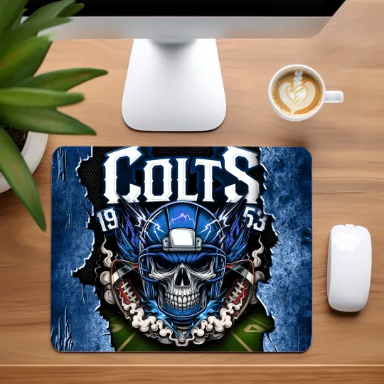 Discover Indianapolis Colts Skull Football Team Mouse Pad for Home Office