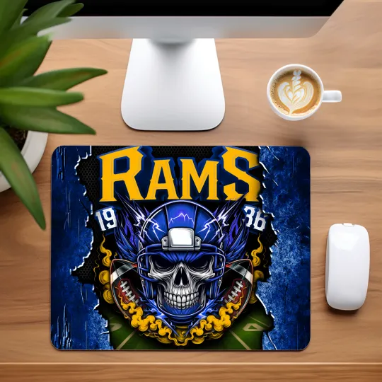 Discover Los Angeles Rams Skull Football Team Mouse Pad for Home Office