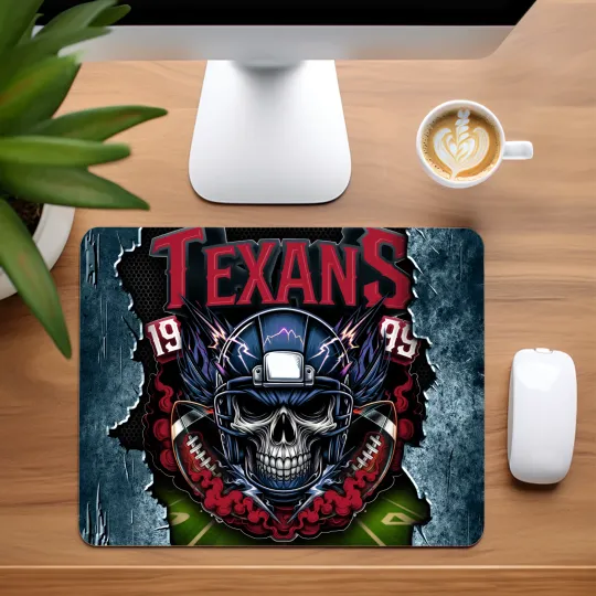 Houston Texans Skull Football Team Mouse Pad for Home Office