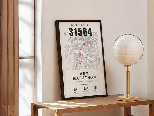 Discover Manchester Run or Any Great Run Event Perfect Gift for Runners, Personalised Completion Data, Commemorate, 10k 5k Full or Half Gift #425