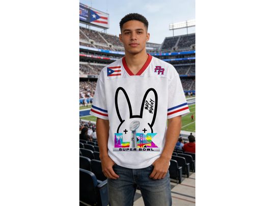 Puerto Rico Team Unisex Jersey,Benito 94 Football Jersey, Custom Name Benito Bowl Shirt,Bad Bunny LX Shirt,Mesh Jersey, Fans Players Gifts