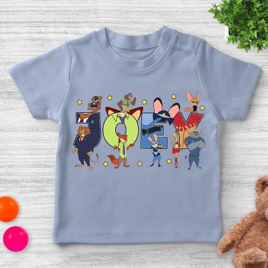 Discover Custom Name Disney Zootopia Shirt/Personalized Judy Hopps & Nick Wilde Movie Tee, Family Matching Disney Trip 2025 OHTT25