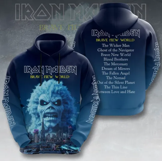 Discover 1Iron Maiden Brave New World 3D All Over Printed Hoodie