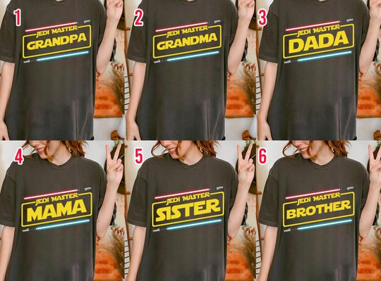 Discover Custom Disney Star Wars Grandmother Shirt, Personalized Jedi Master Grandma shirt, Lightsaber, Disneyland Family Trip Matching 2024 UNWH14