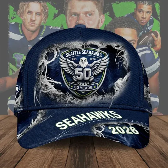 Discover Seahawks 50th Anniversary Classic Cap