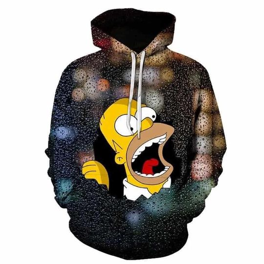Discover Funny Homer Simpson 3D Hoodie, Christmas Simpson Gifts, Unisex AOP Simpson Hoodie