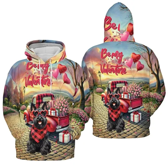 Bernese Mountain Dog Valentine Hoodie | 3D Printed T-Shirt Sweatshirt Gift