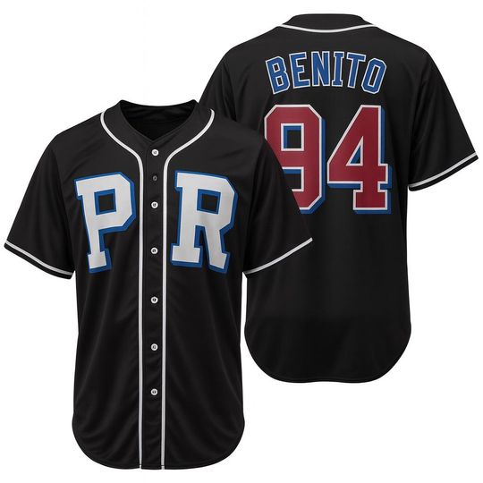 Discover Puerto Rico Benito 94 Unisex Baseball Jersey  Casual Sportswear for Couples, 90s Vintage Style, for Sports & Outdoor Activities