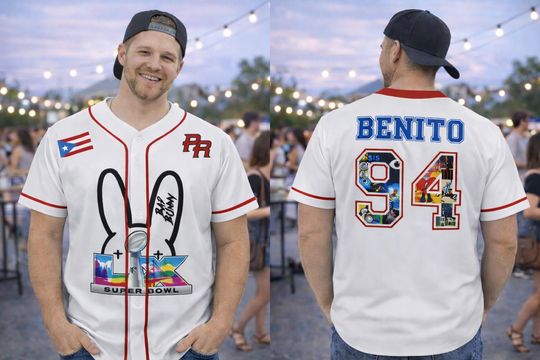 Discover Team Benito 94 Puerto Rico Unisex Baseball Jersey,90s Vintage Style Casual Sportswear for Couples