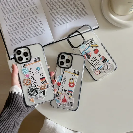 Discover Originality Travel Plane Ticket Shockproof Protective Phone Cover Case for iPhone 17 16 15 14 13 12 11 Pro Max Plus Air