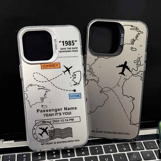 Discover Flight Routes Travel For Apple iPhone 17 Air 16E 16 15 14 13 12 mini Pro Max Plus Skin Matte Metallic Phone Case