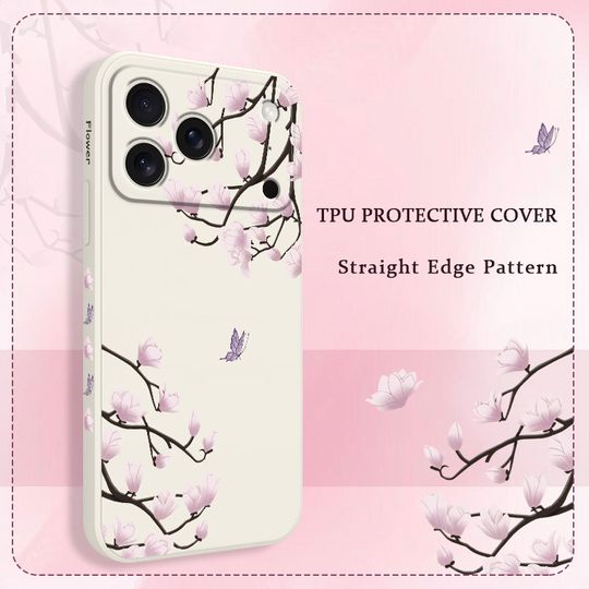 Discover Flower Branch Dance Phone Case For iPhone 17 Air 16 16e 15 14 13 Pro Max Plus Mini Liquid Silicone Soft Cover