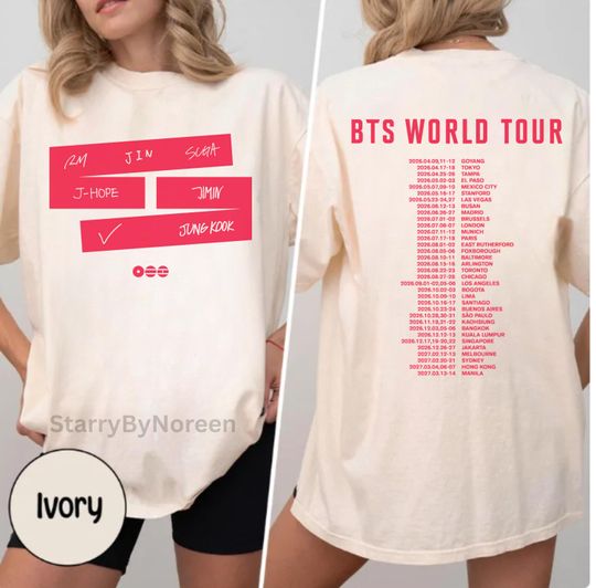 BTS World Tour 2026 T-Shirt | Concert Dates Unisex Tee