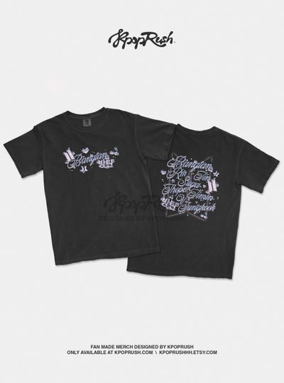 Discover BTS Band Graphic T-Shirt for ARMY, Double Sided Tee, Concert and Christmas Gift