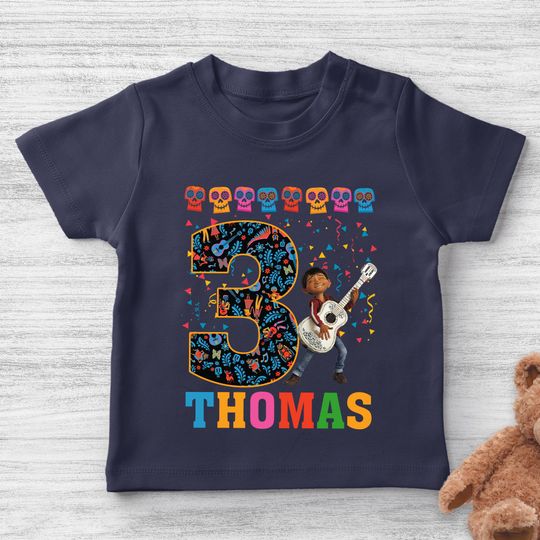 Discover Disney Animated Coco Birthday Shirt, Mexican Custom Personalized Boy Girl Birthday Shirt