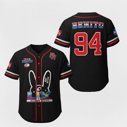 Discover Popular Latin Music Inspired Baseball Jersey  Team Benito 94 Sports Shirt  Puerto Rico Style White Red Blue Jersey