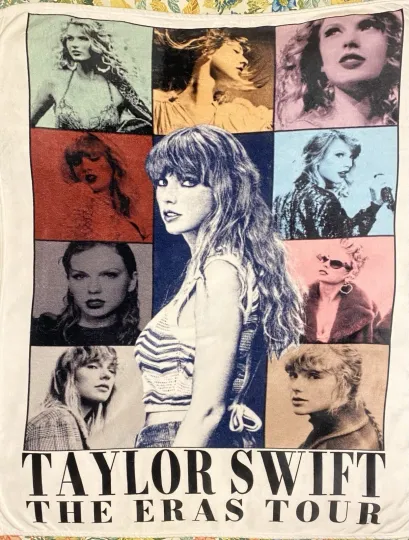 Discover Swift Eras Tour Fleece Collage Blanket (Pre-TTPD  Addition to Tour)