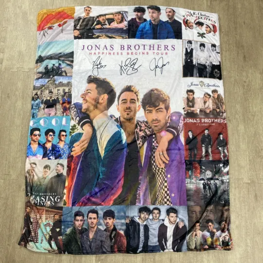 Discover 2019 JONAS BROTHERS HAPPINESS BEGINS TOUR MERCH FLEECE SOFT BLANKET THROW 40X50