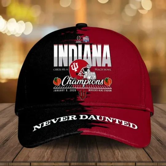 Discover Indiana Hosiers Football 2026 Peach Bowl Champions Classic Cap Printed Cap