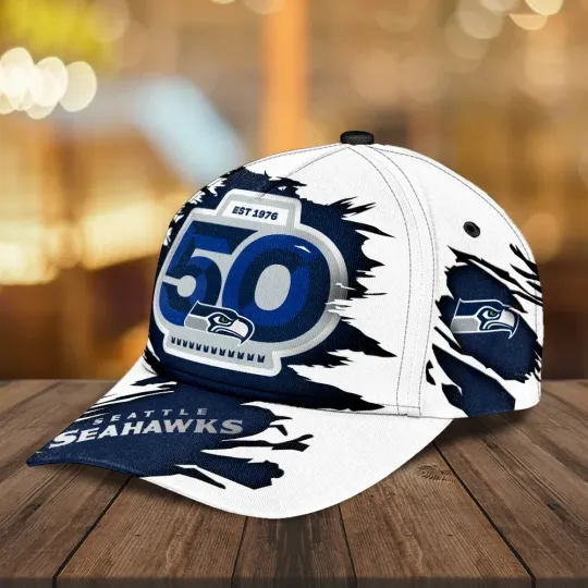 Discover Seahawks 50th Anniversary Classic Cap