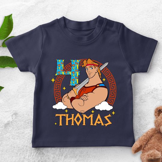 Discover Disney Hercules Cartoon Birthday Gift Tshirt For Son Daughter, Custom Name Family Birthday T-shirt UNWO12