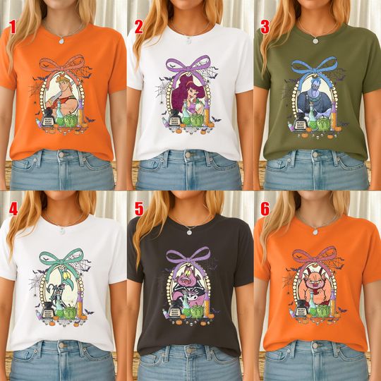 Discover Custom Disney Hercules Character Halloween Shirt, Disney Halloween Shirt, Halloween Party 2025 Shirt, Disney Family Trip WDW Shirt SLYK05
