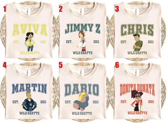 Discover Custom Wild Kratts All Characters  Shirt, Wild Kratts Birthday Shirt, Magic Kingdom Disneyland Matching Tee, Birthday Boy Tee AXLF02