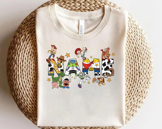 Discover Custom Name Kids Toddler Toy Story Shirt, Personalized Disney Buzz Woody Jessie Shirt, Custom Birthday Tee, Disneyland Trip Shirt AXKY20