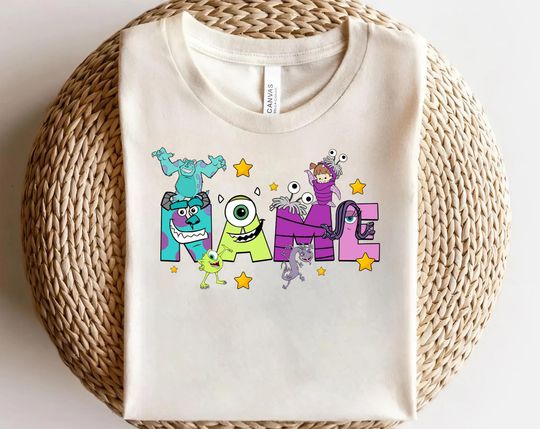 Custom Name Kids Toddler Monster Inc Shirt, Personalized Disney Mike Sully Boo Randall Boggs Shirt