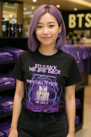BTS Purple Design T-Shirt ARMY Concert Tee Bangtan Clothes