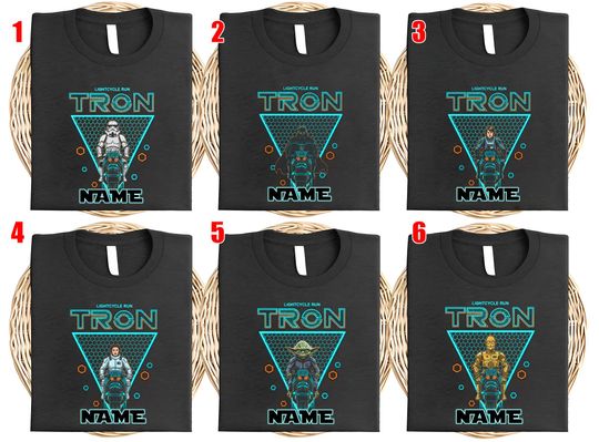 Discover Personalized Star Wars Tron Lightcycle Run Ride Shirt, Custom Star Wars Mickey Tron Bike