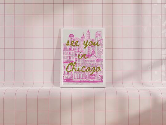 Discover chicago poster | chicago print | travel print | chicago wall art | illinois print | illinois poster | chicago decor | see you in chicago |