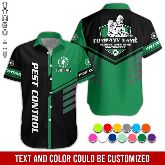 Discover Custom Pest Control Work Shirt  Personalized Company Uniform, Professional Exterminator Shirt