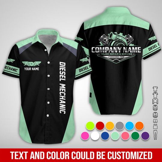 Discover Custom Diesel Mechanic Work Shirt: Personalized Garage Uniform