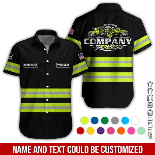 Custom Tow Truck Work Shirt: Personalized Towing Company Uniform