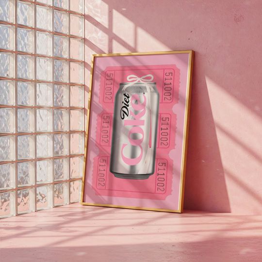 Discover Diet Coke Print | Bar Cart & Kitchen Decor | Trendy Girly Coke Lover Wall Art