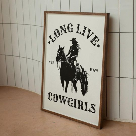 Discover long live cowgirls print | retro vintage trendy western coastal cowgirl print | cowgirl print | yee haw howdy art | country music prints |