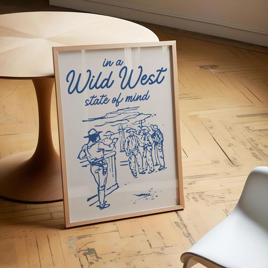 Discover wild west state of mind print | western cowgirl art | southwestern art | western decor | retro vintage aesthetic art | texas Arizonna prints