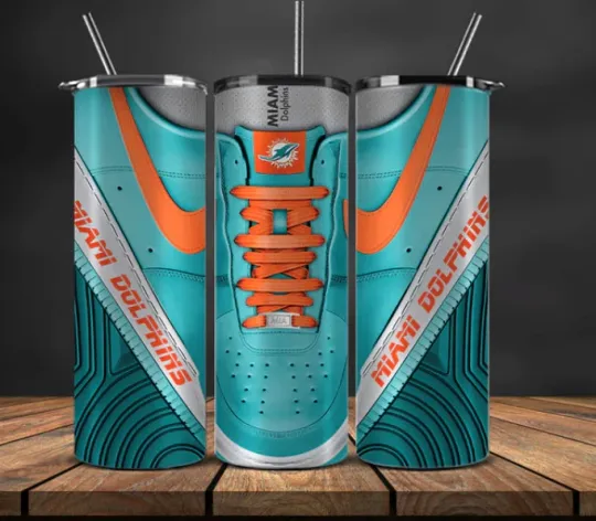 Discover Miami Football Stainless Steel Tumbler & Metal Straw